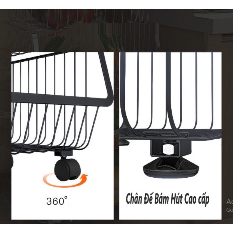 Kệ Rau Củ Đa Năng Di Động 4,5 tầng