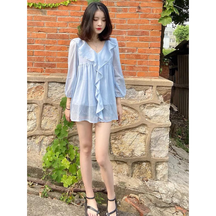 Áo babydoll chất voan lụa tiểu thư