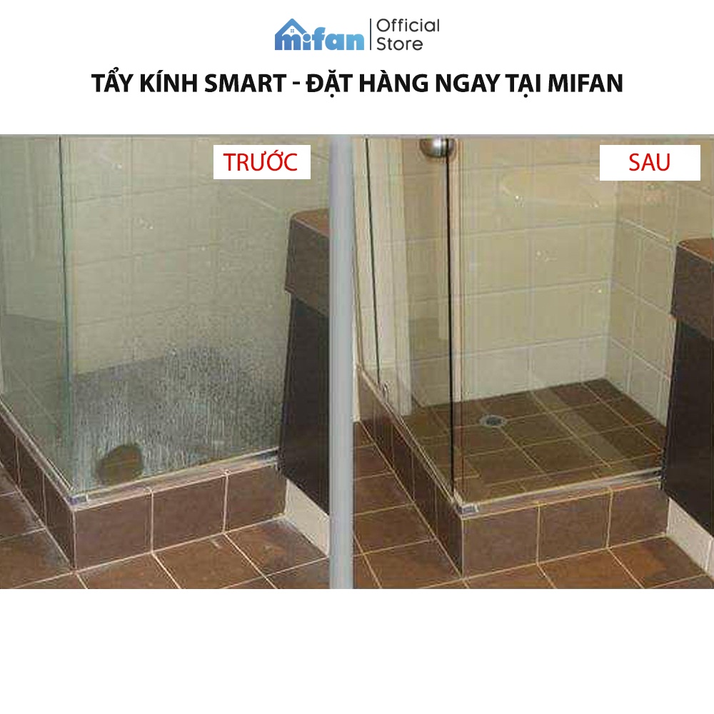 Nước Tẩy Rửa Cặn Canxi Trên Kính SMART TK - Vệ Sinh Sạch Cặn Bám Lâu Ngày Vách Kính Nhà Tắm, Gương - Loại Mạnh Nhất