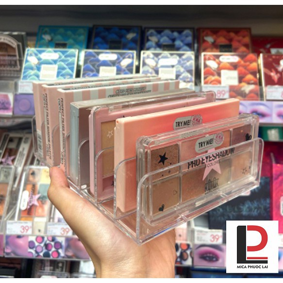 Kệ mica/ Giá để phấn mắt, khay acrylic đựng mỹ phẩm