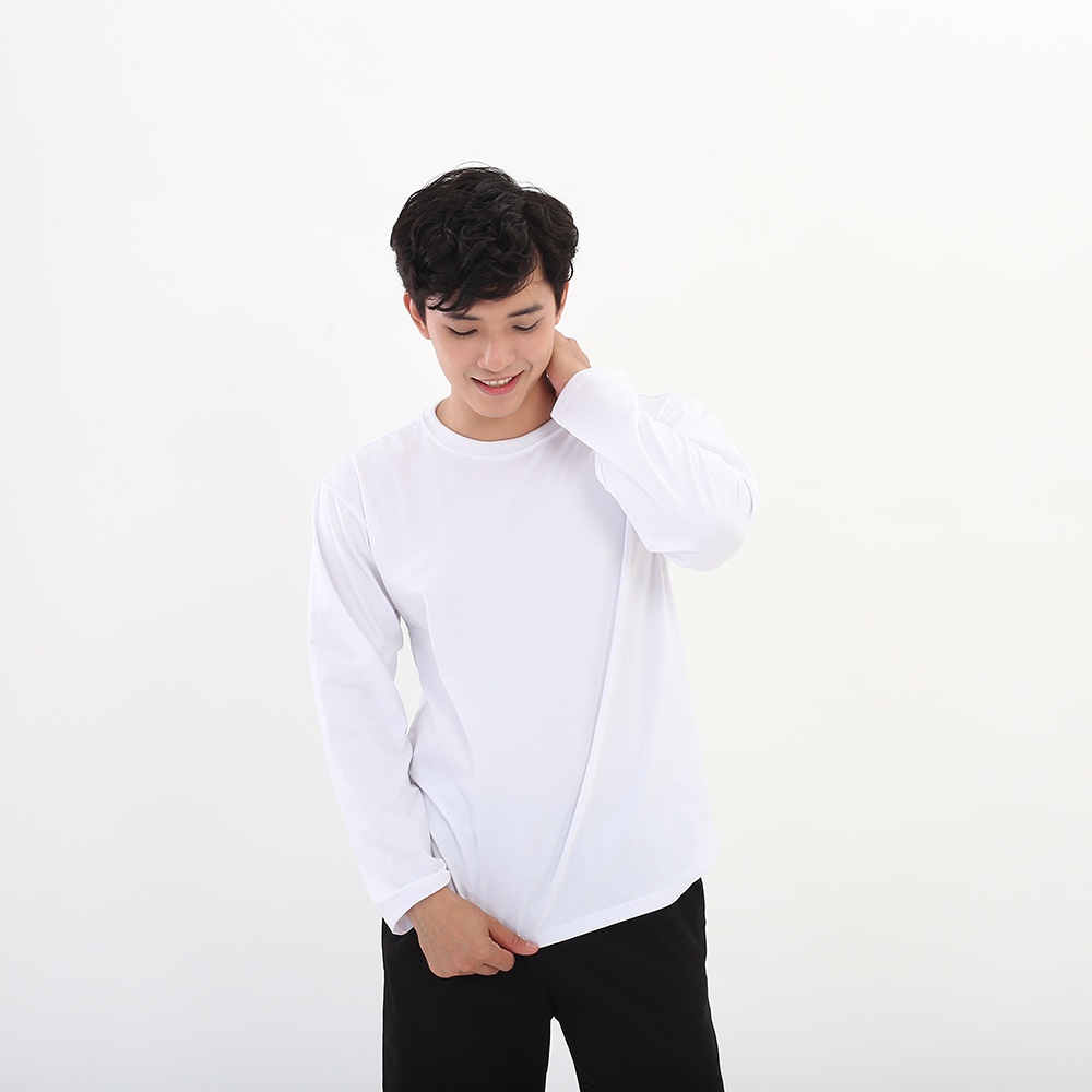 Áo thun dài tay trơn basic Botee form rộng unisex nam nữ