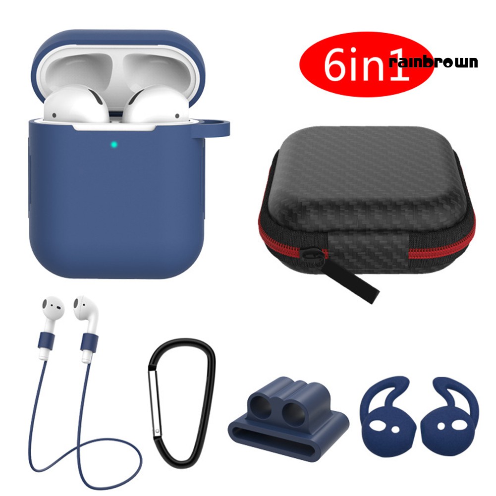 Hộp Bảo Vệ Tai Nghe Bluetooth 6 Trong 1 Cho Air-Pods 1 2