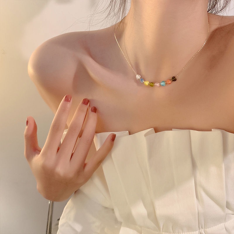 Vòng cổ Hạt Pha Lê Màu Cầu Vồng Sang Trọng Thời Trang Mùa Hè