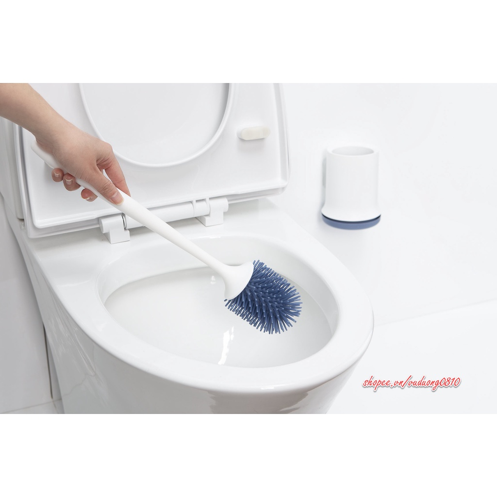 Chổi cọ toilet đầu silicon Inochi (có hộp đựng gắn tường)