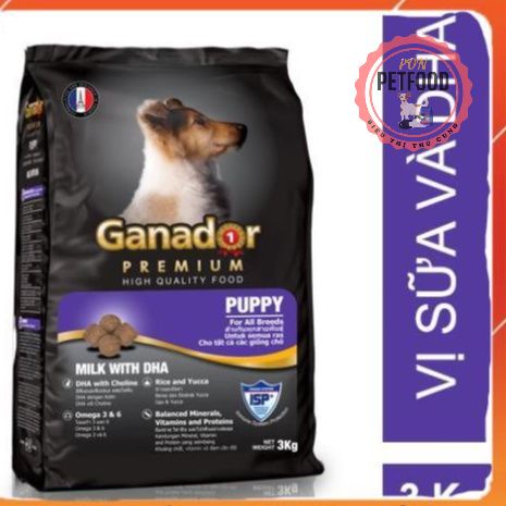 Thức ăn cho chó con Ganador vị Sữa và DHA - Ganador Puppy milk with DHA 3kg