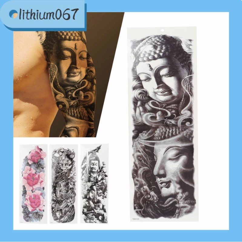 Miếng dán hình xăm tạm thời toàn cánh tay trang trí chống thấm nước cho nam nữ