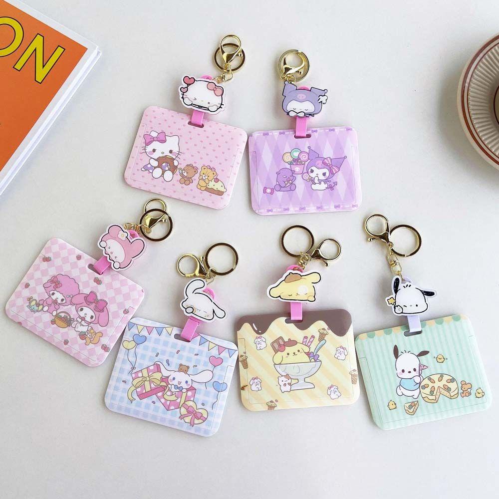 Móc Khóa Đựng Thẻ ID / Xe Buýt Họa Tiết Thỏ / Chó / Mèo Hoạt Hình Dễ Thương