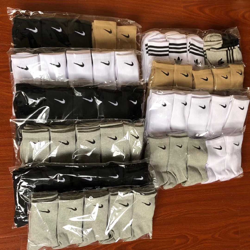 Vớ cotton họa tiết logothiết kế cổ cao hợp thời trang cho nữ nam