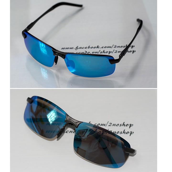 Mắt kính nam, tròng phân cực chống chói, chống tia UV, tráng gương, logo AORON - MK1803