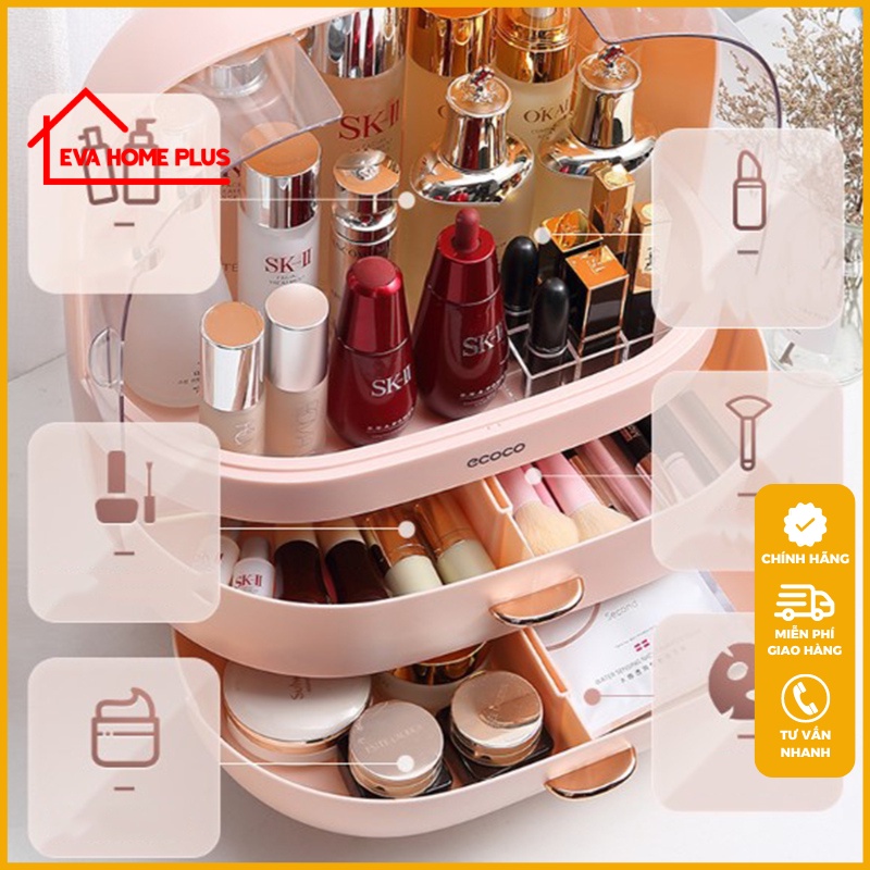 Tủ đựng mỹ phẩm để bàn hộp đựng mỹ phẩm ecoco chính hãng đồ gia dụng thông minh tiện ích cho mọi nhà