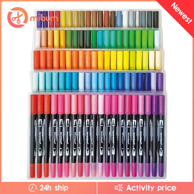 Set 60 / 100 Bút Màu Nước Hai Đầu Dùng Vẽ Tranh / Bảng Chữ / Trường Học / Văn Phòng