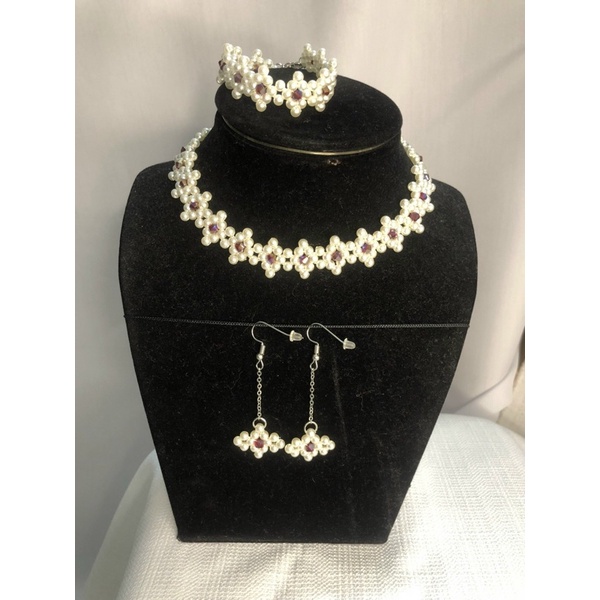 Combo trang sức hạt trai nhân tạo kiểu đám mây