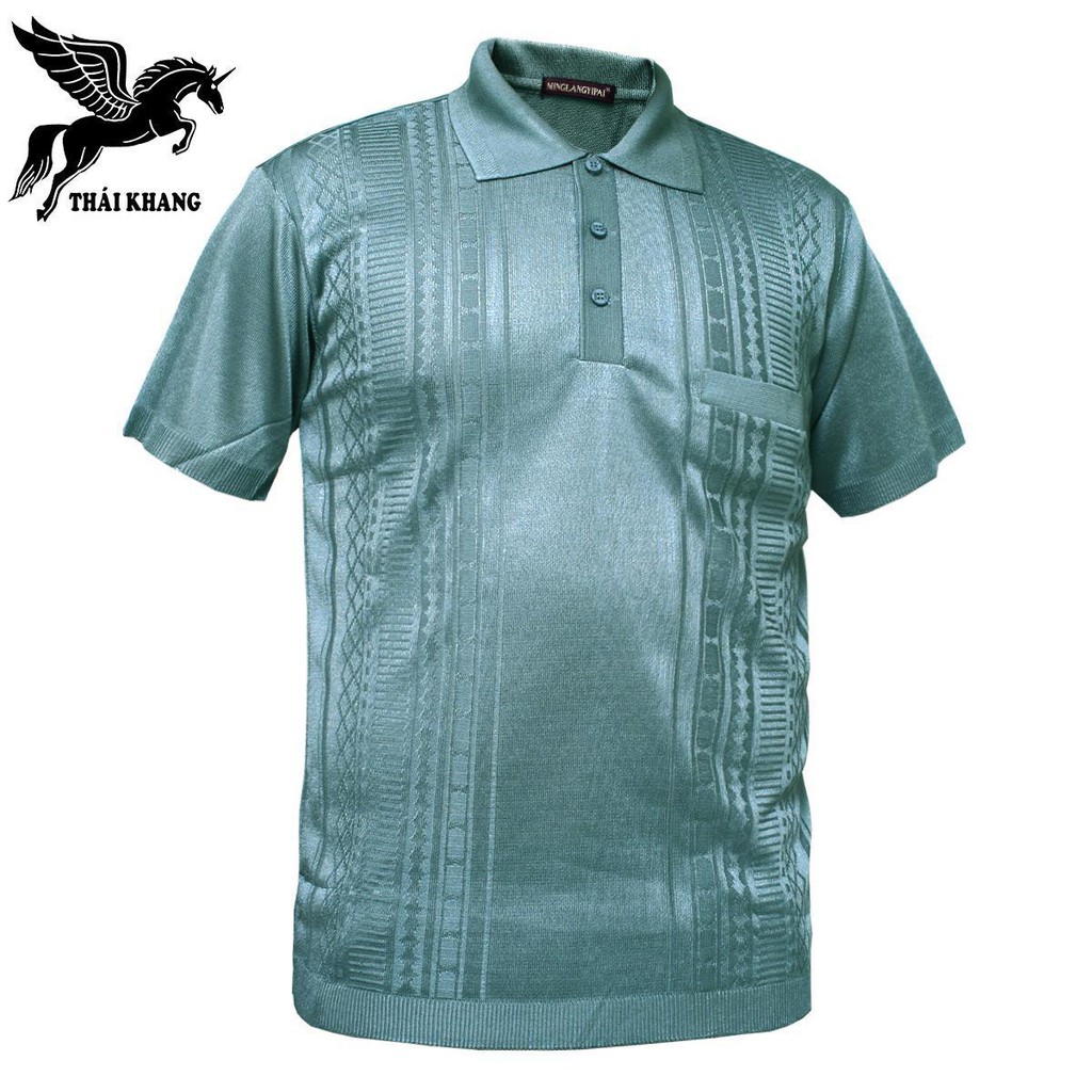 Áo mông tơ ghi nam LOẠI 1 của MINGLANG siêu mềm siêu mát loại áo polo nam trung niên nhập từ Quảng Châu