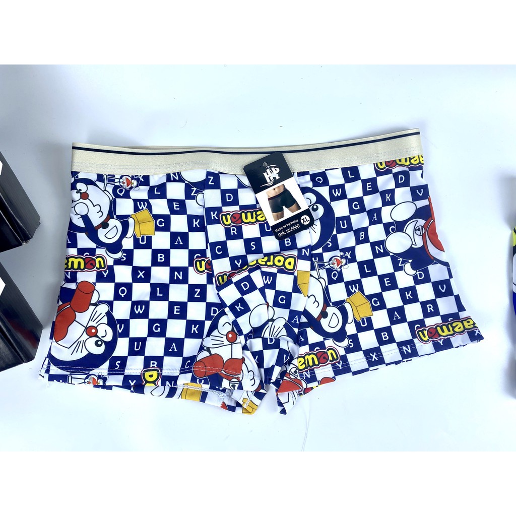 Hộp 4 quần lót nam, sịp đùi thun lạnh cao cấp họa tiết nhân vật hoạt hình-Đoremon, chuột mickey,..[GIAO HÌNH NGẪU NHIÊN]