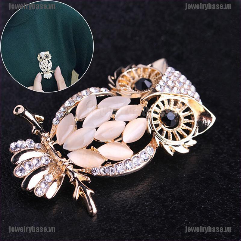 [jewelry] Big Owl Brooches Bouquet Vintage Wedding Hijab Scarf Pin Up Buckle Broches [basevn]