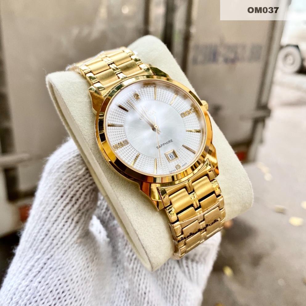 Đồng Hồ Nam Omega Sapphire OM037 TRẮNG Chống Xước, Chống Nước TUYỆT ĐỐI