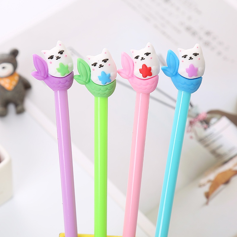 Bút bi nước mực gel Pison, bút bi cute mực đen ngòi kim 0.38mm - 01 bút