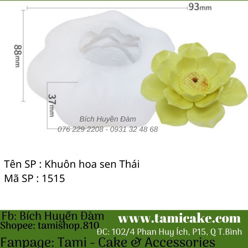 Khuôn silicon hoa Sen Thái 1515
