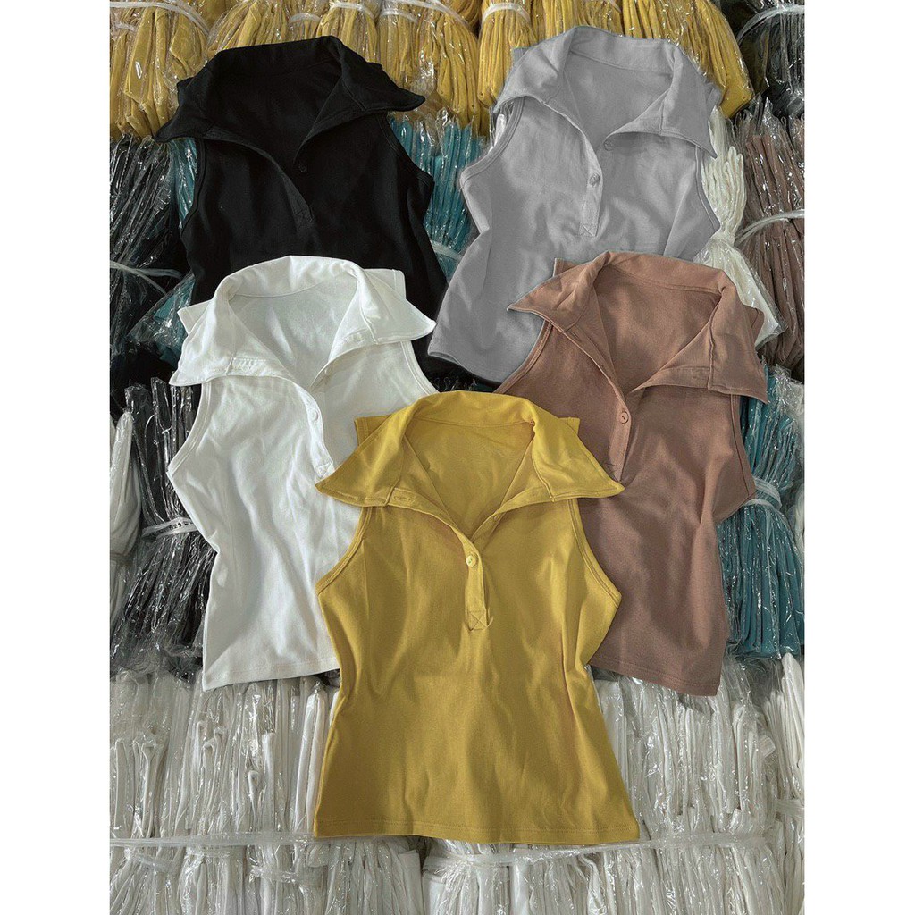 ÁO KIỂU NÚC CÀI thun borip xịn MỚI VỀ ĐỦ MÀU YLUK15521