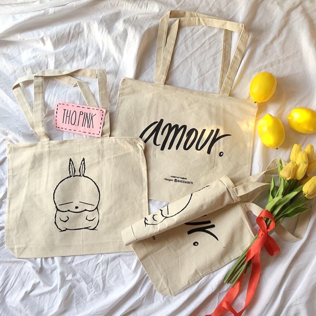 Túi tote ulzzang thỏ x Amour