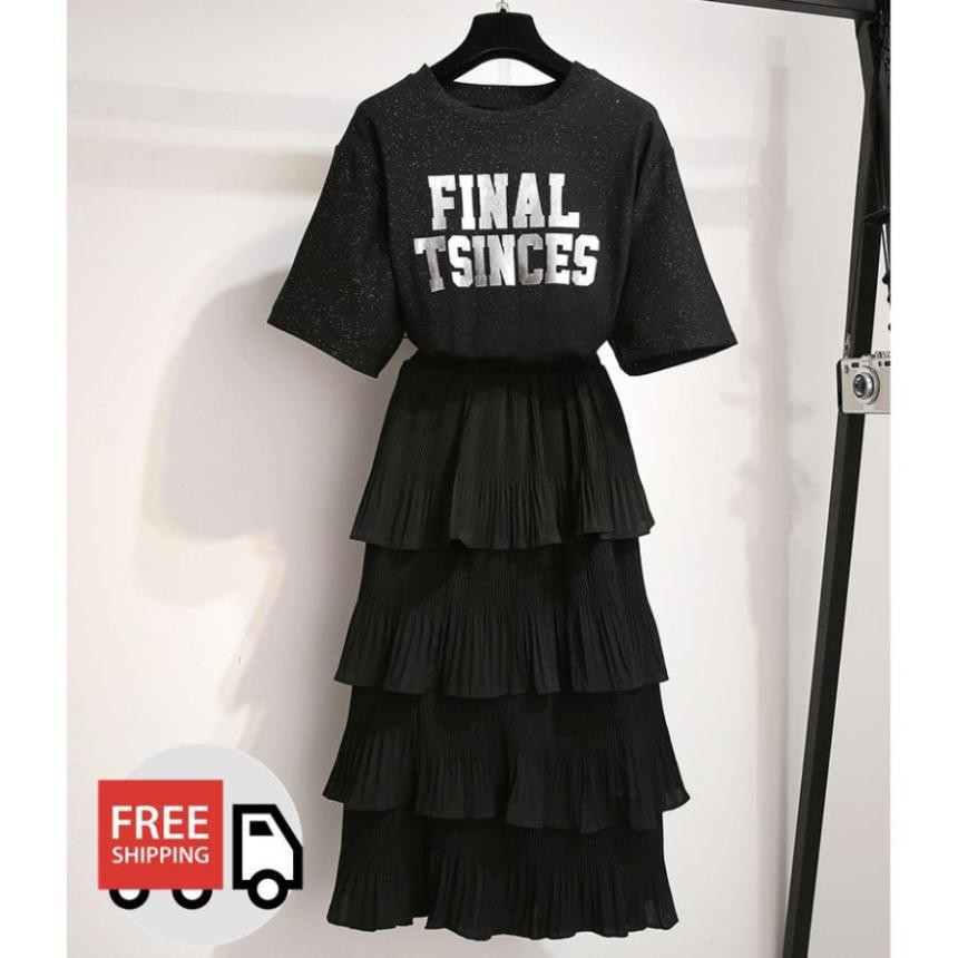 Chân Váy Xếp Li 4 Tầng Dáng Dài Cạp Cao hàng quảng châu. | BigBuy360 - bigbuy360.vn