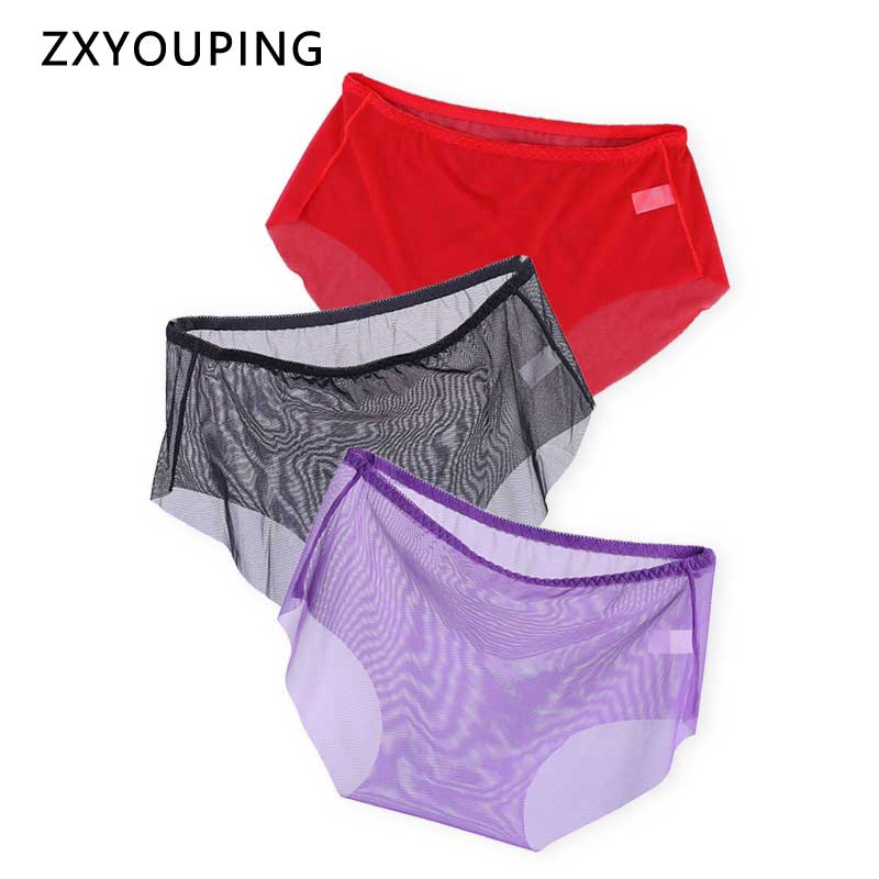 Quần lót bằng polyester xuyên thấu siêu mỏng thoáng khí không đường may gợi cảm L-3XL cho nữ