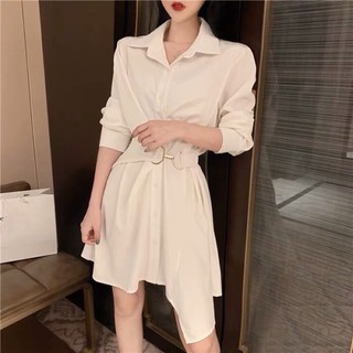 {Hàng đặt order}Váy sơ mi cài eo phong cách