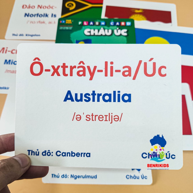 Trọn Bộ 175 Thẻ Học Song Ngữ Quốc Kỳ Các Quốc Gia Trên Thế Giới FlashCard Thông Minh Theo Phương Pháp Glenn Doman