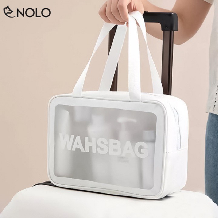 Túi Đựng Mỹ Phẩm Vật Dụng Du Lịch Washbag Chất Liệu PU TPU Chống Thấm Kích Thước 22x12x31cm