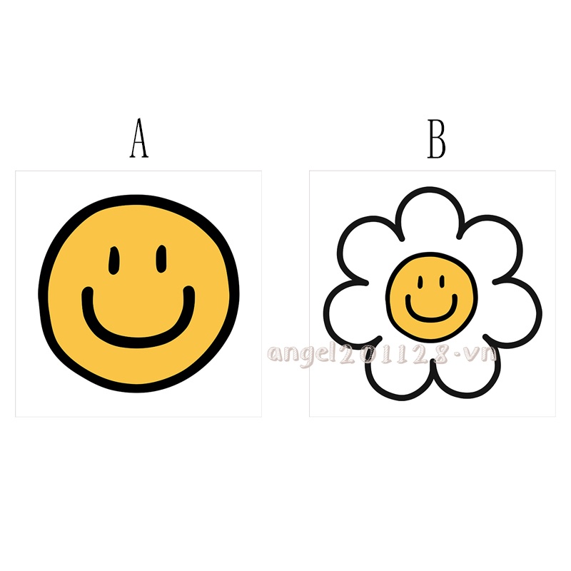 Tranh vẽ hình hoa hướng dương mặt cười phong cách Hàn Quốc trang trí nhà cửa