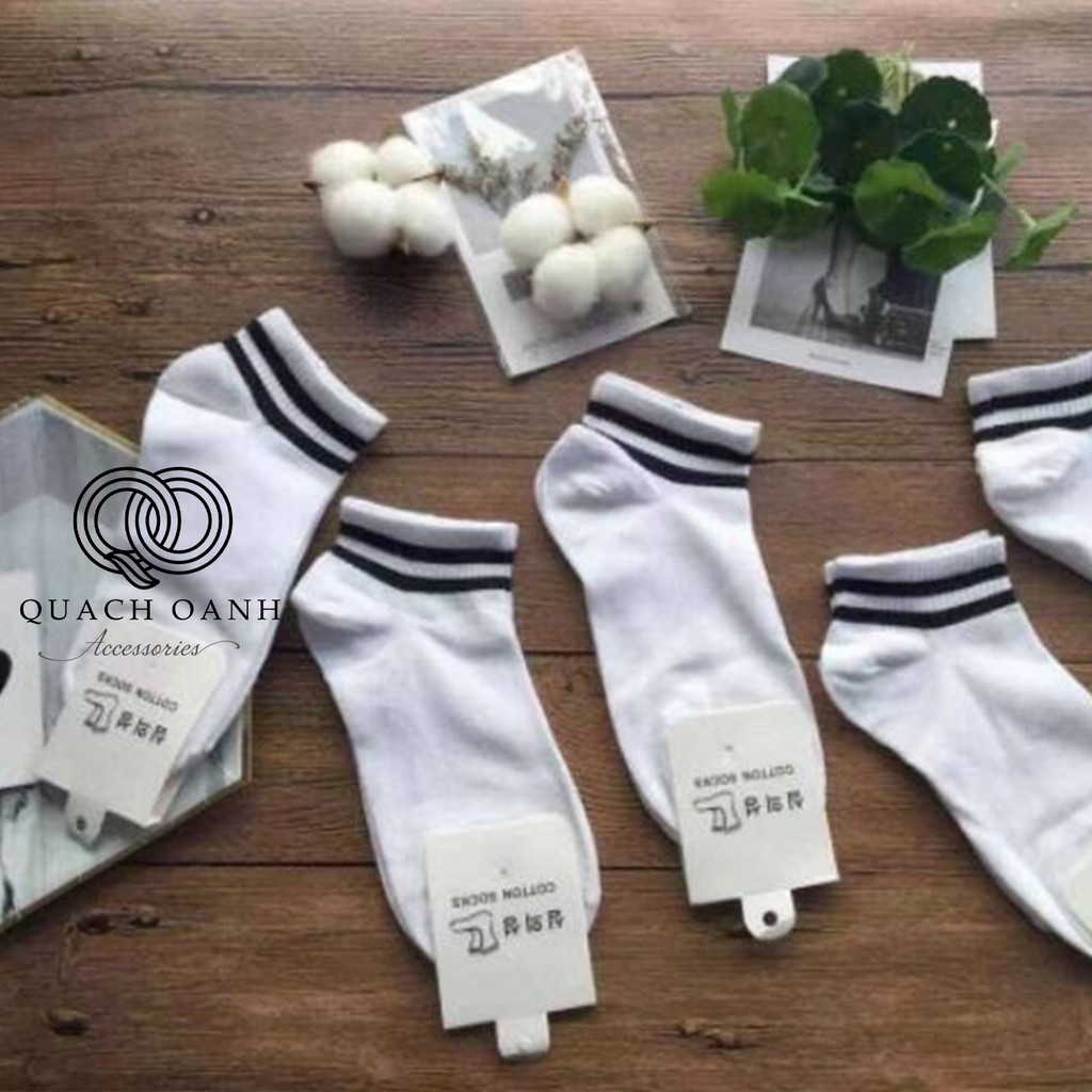 [Mã SKAMCLU8 giảm 10% cho đơn từ 100K] Set tất vớ nữ phối kẻ ngang cổ chân phong cách Hàn Quốc - THĐ16