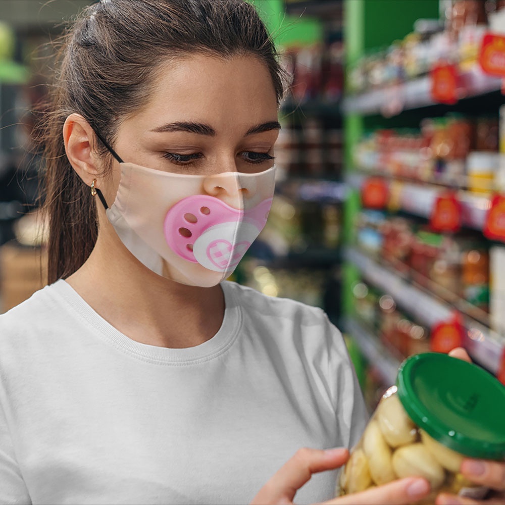 Khẩu trang hình mặt người 3d vải hút thuốc quỷ mặt người 166 CARTWELL vải cotton 100% dày 2 lớp bảo vệ toàn diện dễ thở