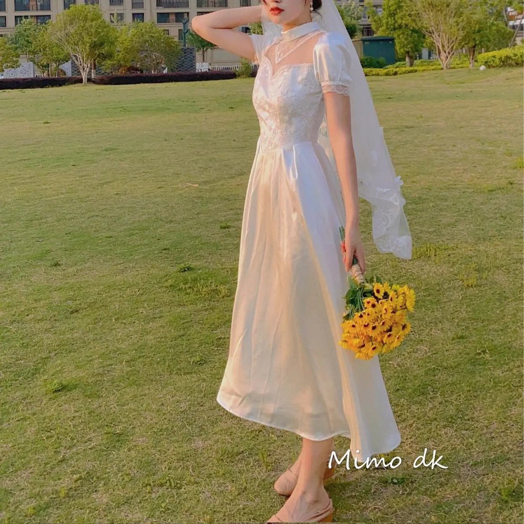 Đầm công chúa dáng dài cổ điển