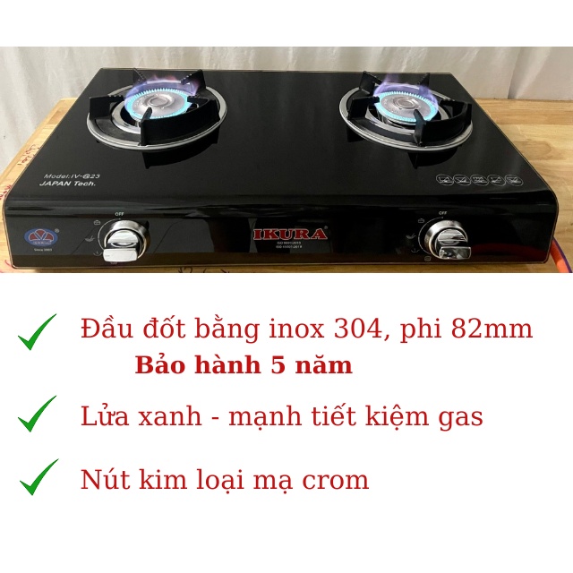 Bếp gas mặt kính cong nguyên khôi nhập khẩu - chịu nhiệt lên đến 1200 độ