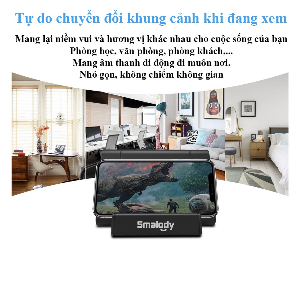 Loa cảm ứng nhãn hiệu Smalody best core cảm ứng di động không dây, Hộp âm thanh không dây kiêm đế điện thoại