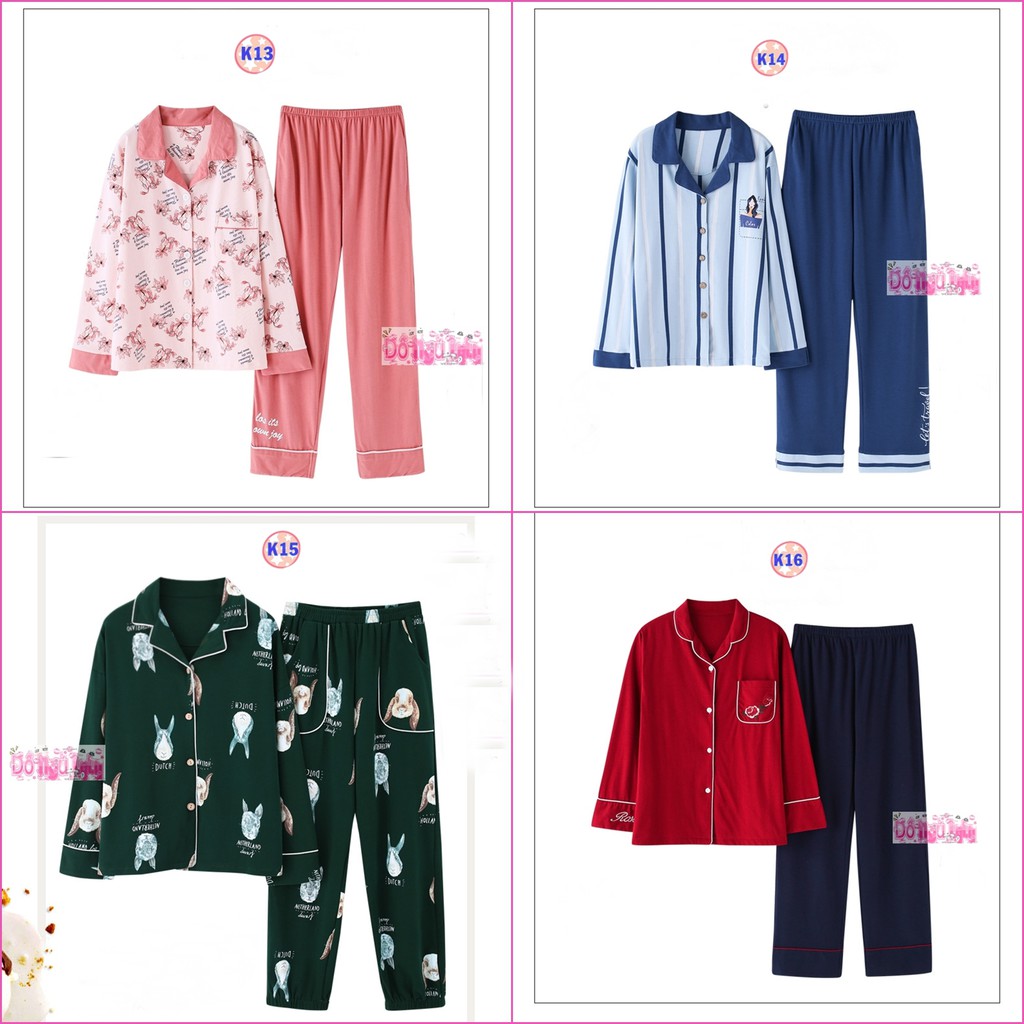 Bộ Pijama Cao Cấp Dài Tay K4 (cotton Mềm Mịn)