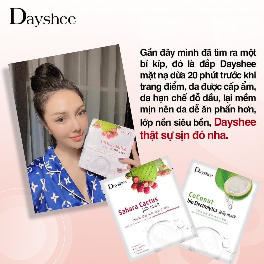 Mặt nạ Dayshee Jelly Mask - Mặt nạ thạch dừa DayShee Coconut Bio Electrolytes dưỡng ẩm, nâng cơ tức thì