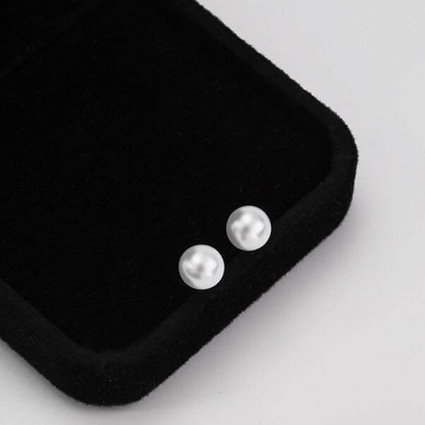 Bông tai bạc Van Jewelry V10713 Bông Ngọc Trai nhân tạo chốt bạc