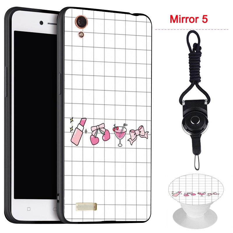 Ốp Điện Thoại Silicon Mềm Có Dây Đeo Đệm Khí Và Giá Đỡ Cùng Màu Cho Oppo Mirror 5 / R1201