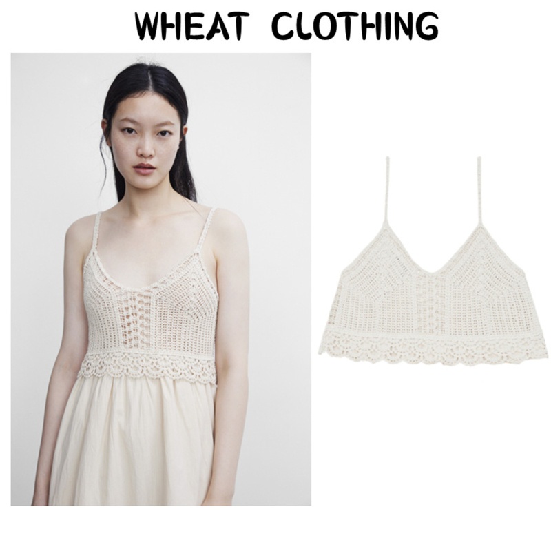 Áo Croptop Đan Móc Thiết Kế Khoét Lỗ Thời Trang Quyến Rũ Cho Nữ