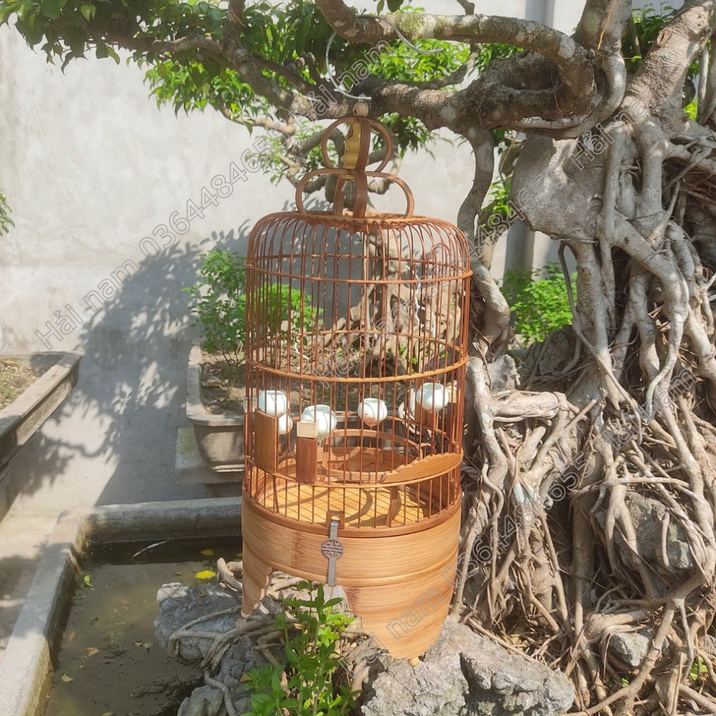 Lồng chim vành khuyên - Lồng chim tre đường kính 22 cm