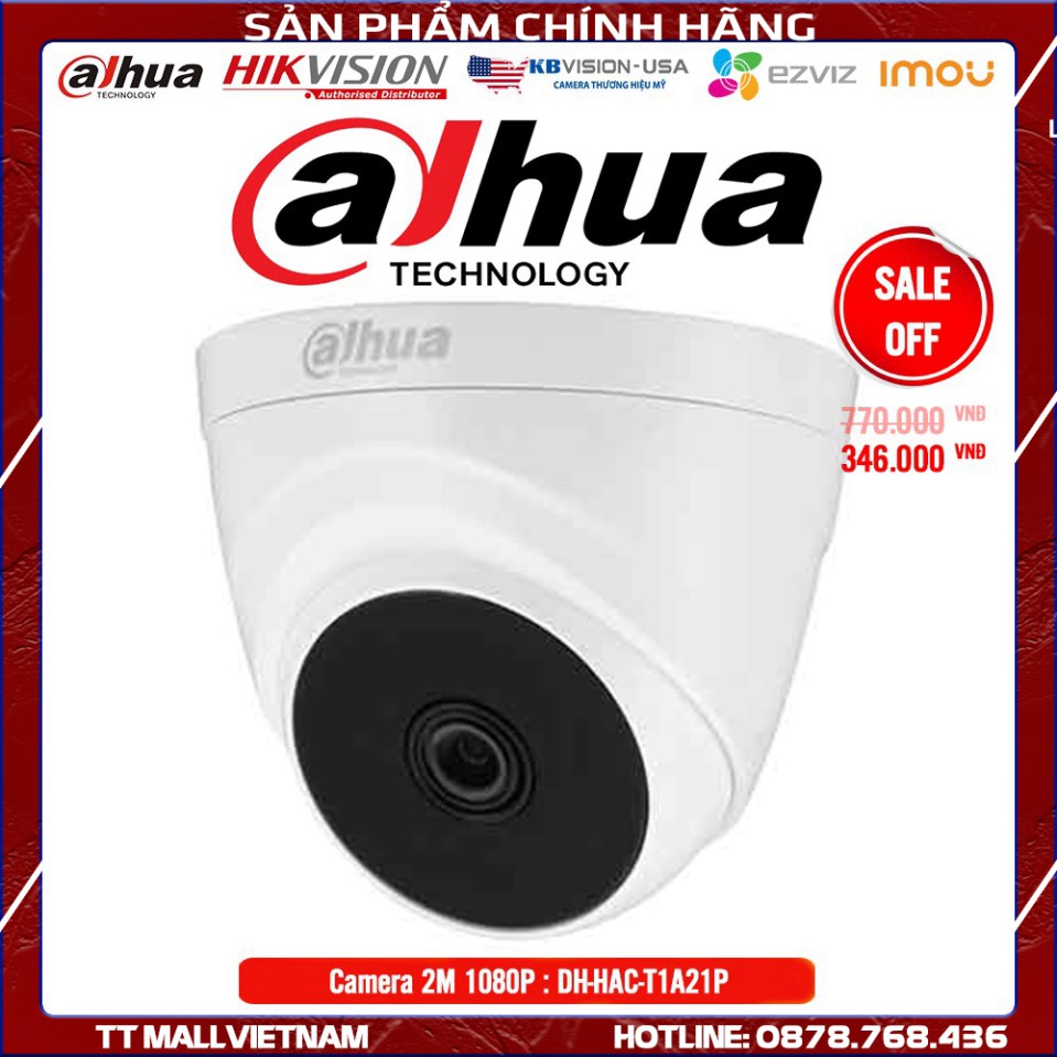 Camera Dahua DH-HAC-T1A21P 2M 1080P Full HD - Bảo hành chính hãng 2 năm