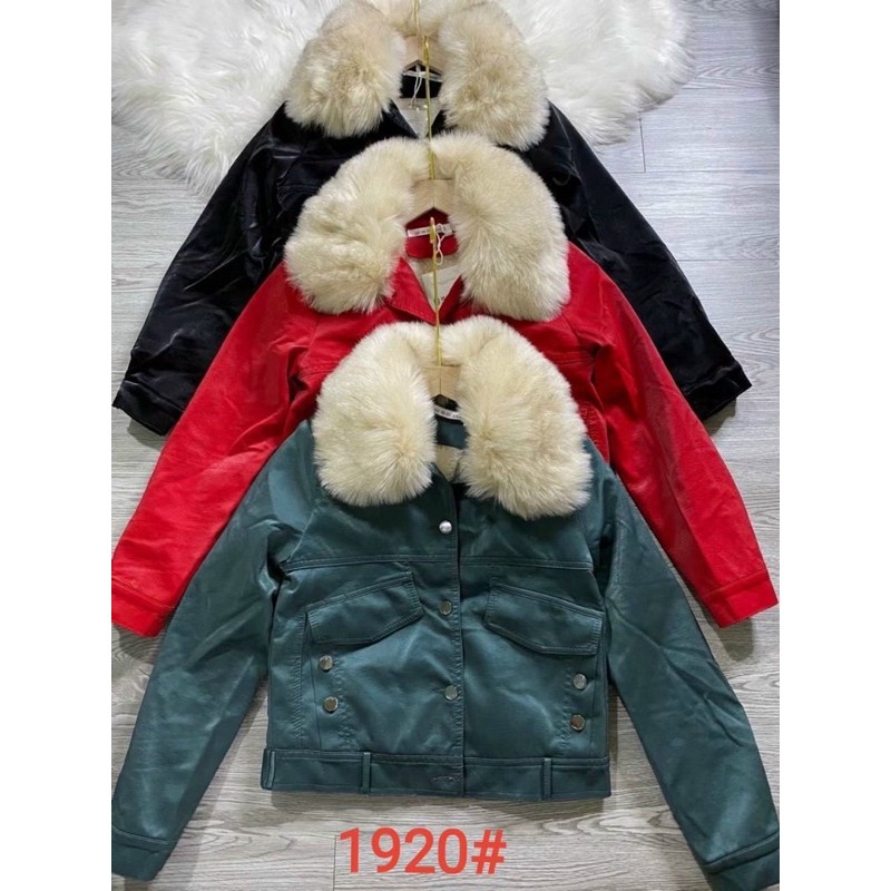 Áo da cổ lông lót lông túi khuy | BigBuy360 - bigbuy360.vn