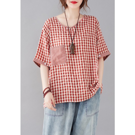 A486 Áo big size freesize dưới 90kg hàng đẹp thiết kế kẻ caro trẻ trung