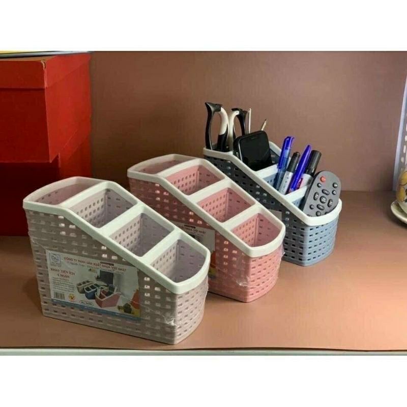 KHAY ĐỰNG VIẾT 4 NGĂN TIỆN ÍCH ( MẪU LƯỚI CÓ VIỀN )