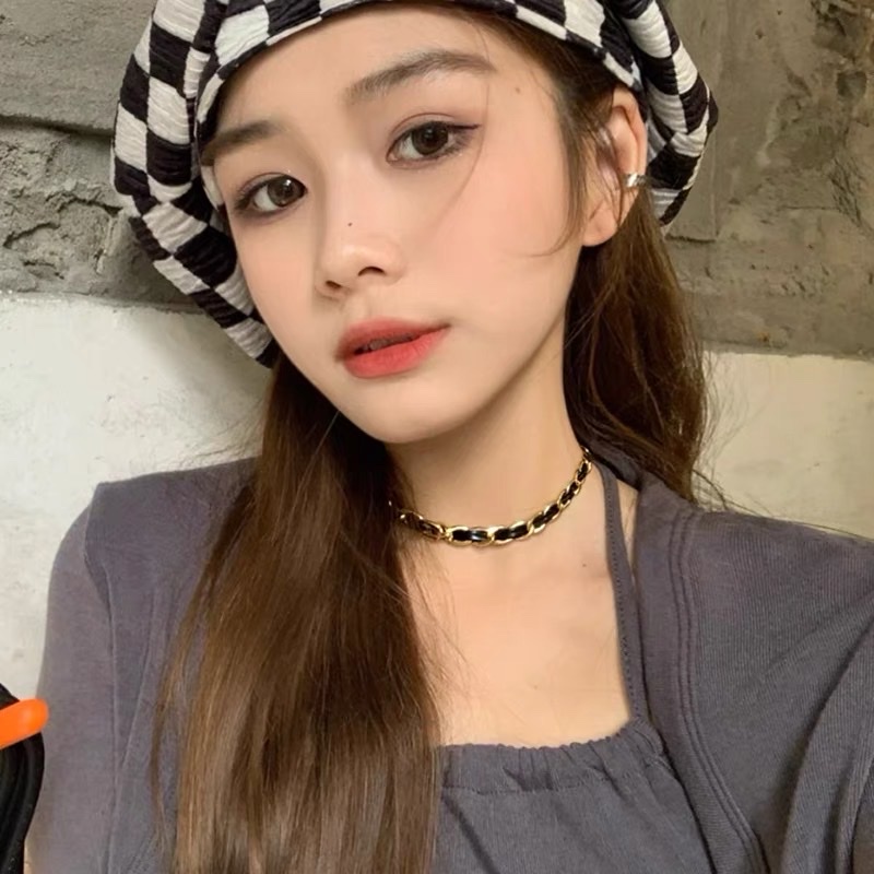Vòng Cổ Da Phối Xích Trơn - Vani Store - TS000671