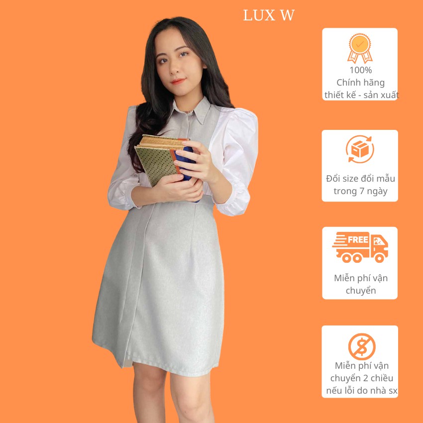 Đầm sơ mi công sở thiết kế thanh lịch dáng chữ a tay lỡ thời trang công sở phù hợp đi làm đi chơi – Lux W
