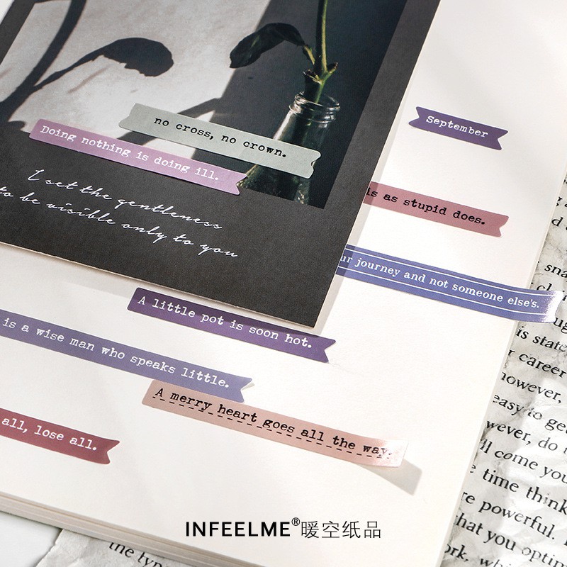 Sticker - Set 6 Bảng Sticker Dạng Film Và Dòng Chữ Nhiều Phong Cách Trang Trí Bullet Journals Khác Nhau