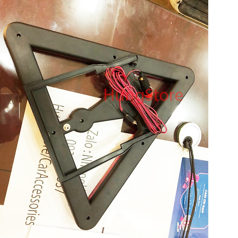 Tam giác cảnh báo điện 12v/24v xe ô tô,xe tải, đầu kéo