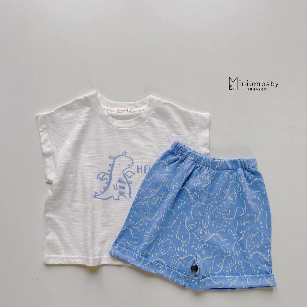 _Bộ cotton sược khủng long cho bé 9 đến 20kg